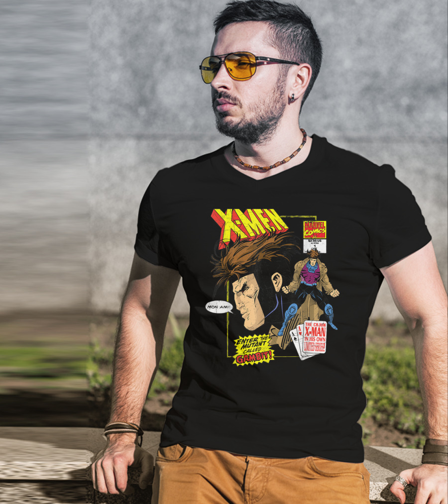 Marvel X-Men Comics Enter The Mutant Gambit Cajun Remy LeBeau Mon Ami T-Shirt