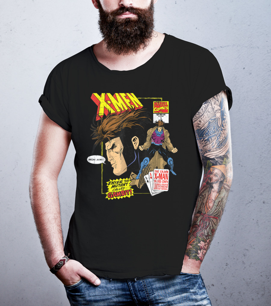 Marvel X-Men Comics Enter The Mutant Gambit Cajun Remy LeBeau Mon Ami T-Shirt