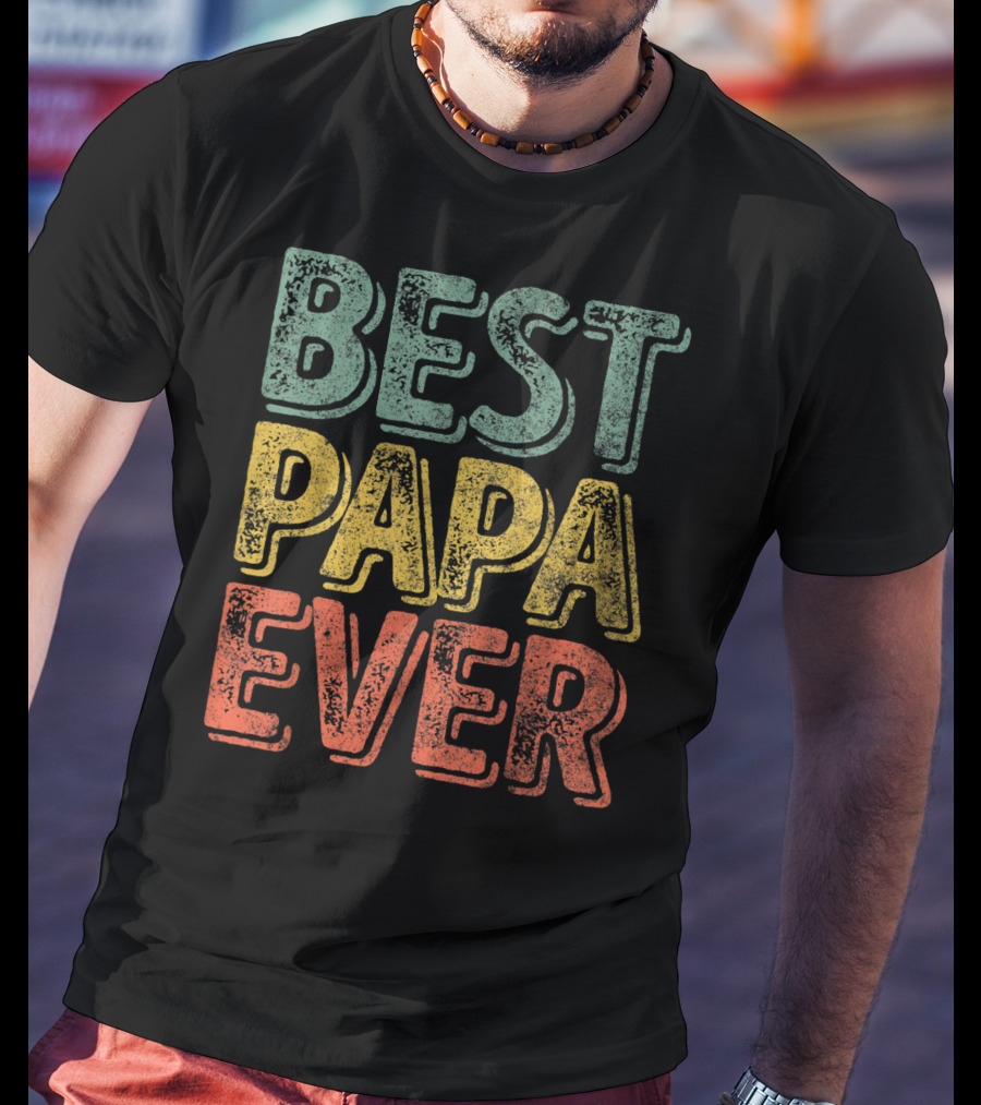 Best Papa Ever Bold Retro Style Father's Day T-Shirt