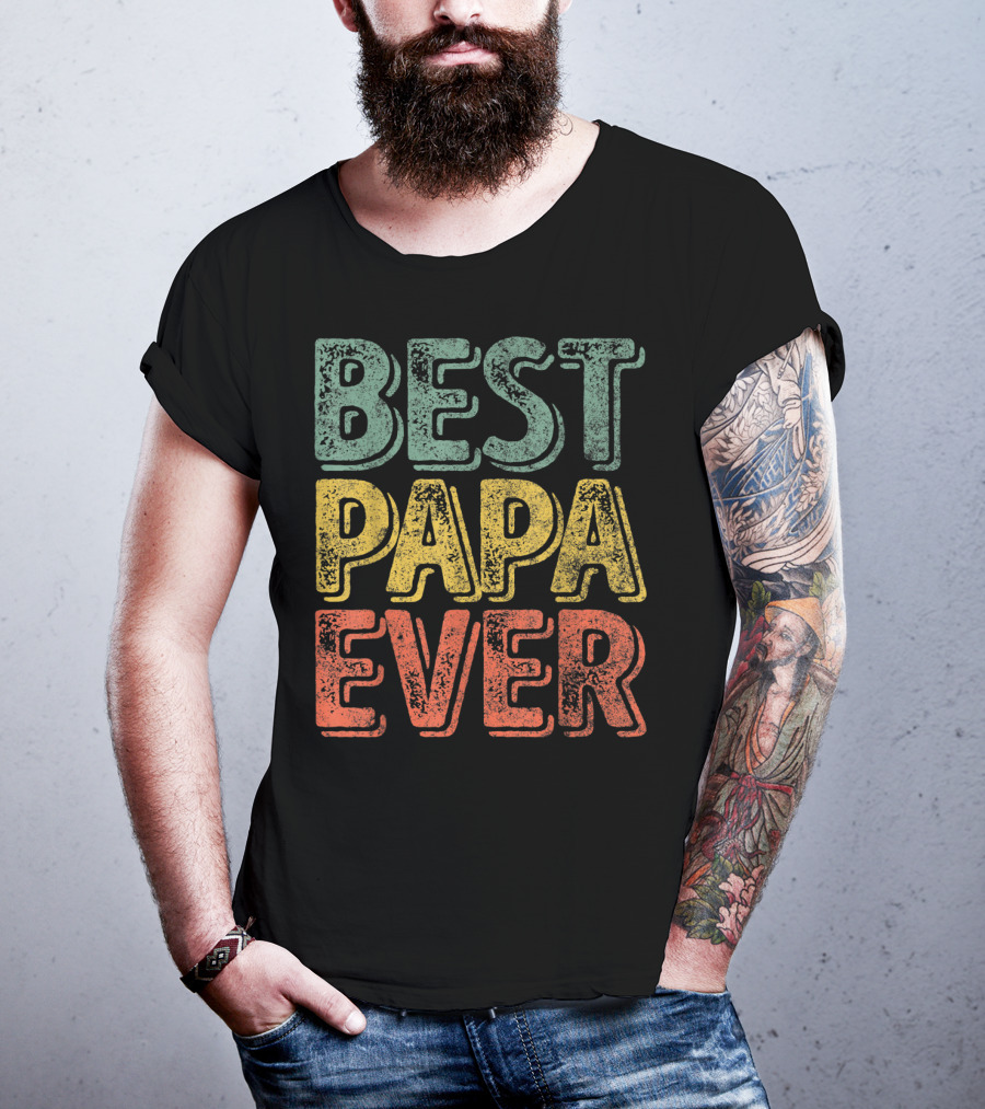 Best Papa Ever Bold Retro Style Father's Day T-Shirt