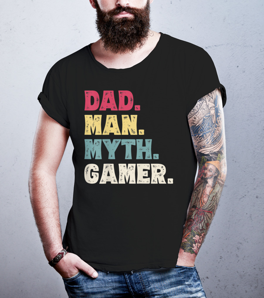Dad Man Myth Gamer Funny Father's Day T-Shirt