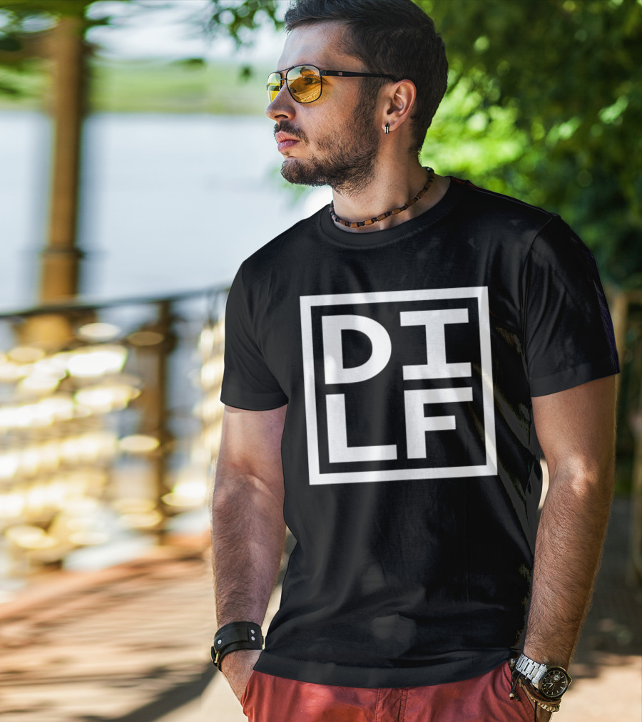 DILF Dad Square Minimal T-Shirt