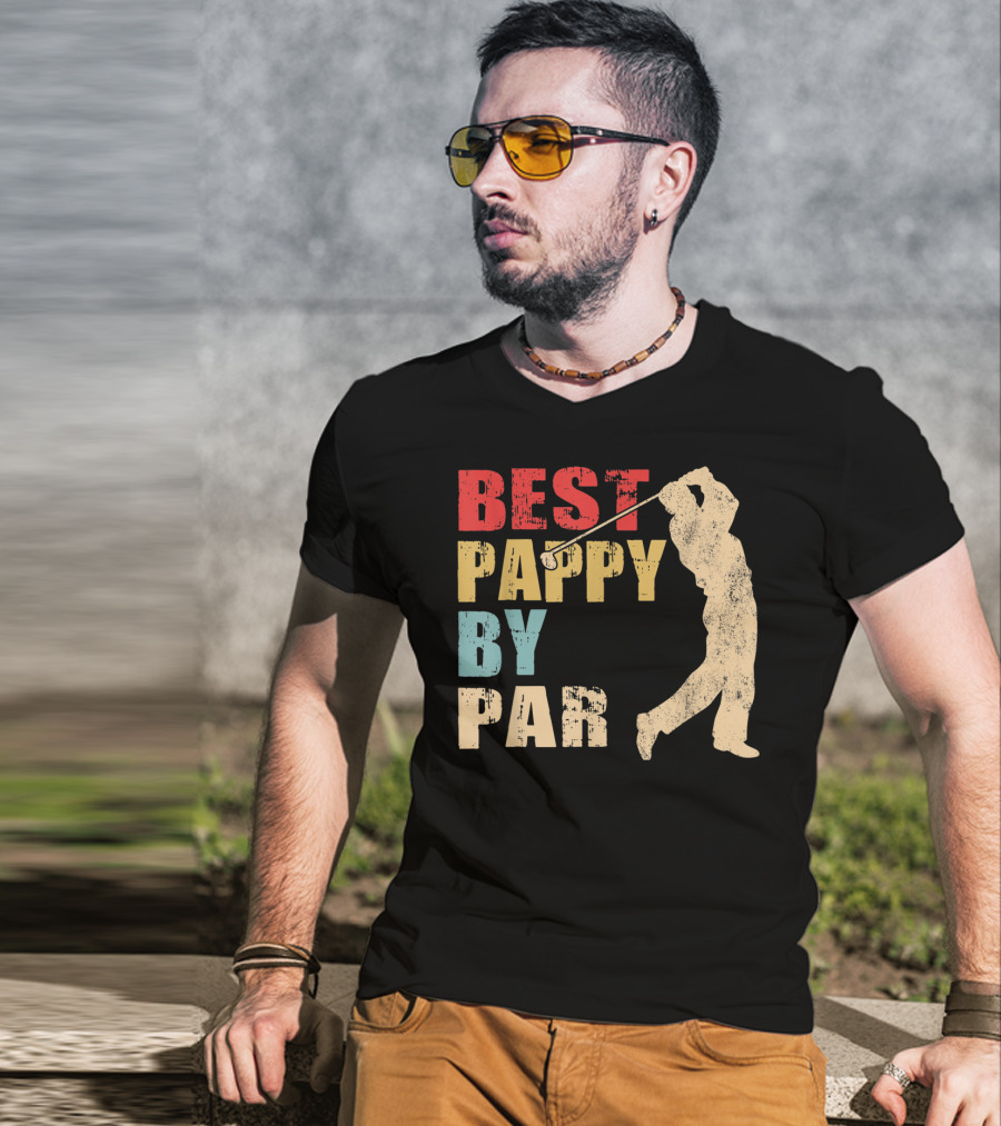 Best Pappy By Par Mens Father's Day Funny Golf Player T-Shirt