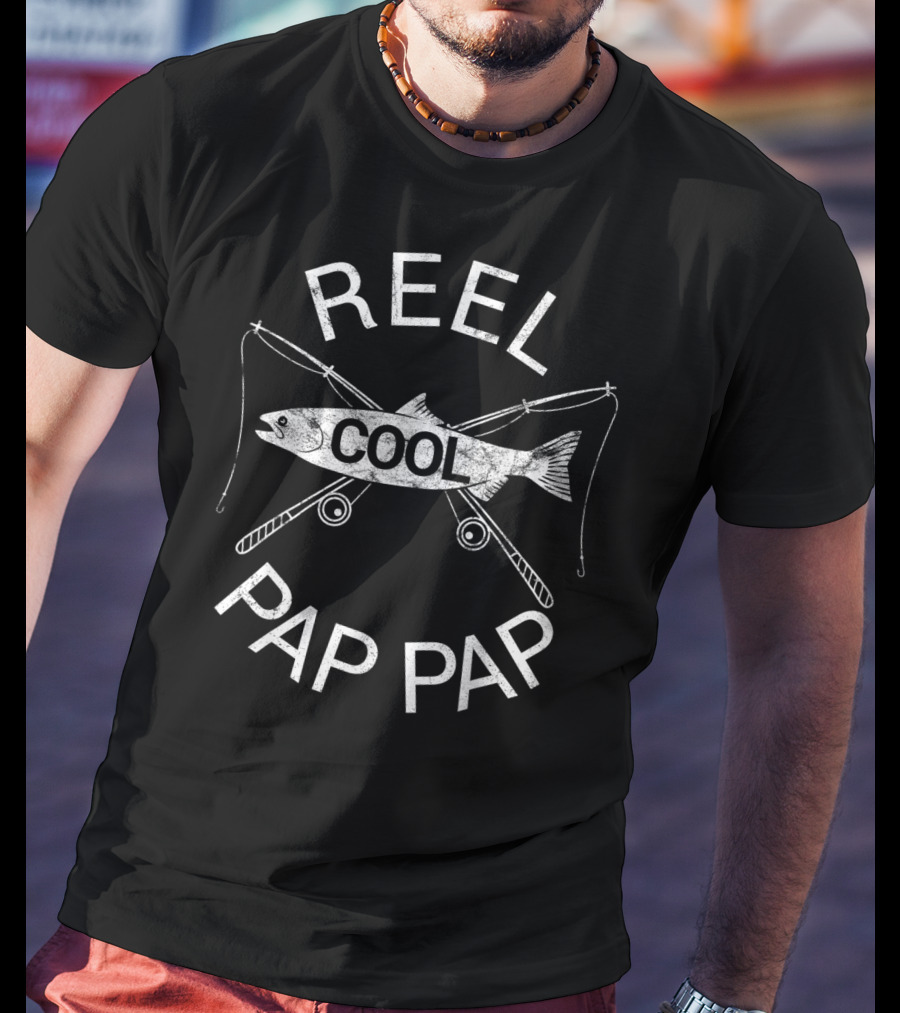 Reel Cool Pap Pap Mens Father's Day Fishing T-Shirt