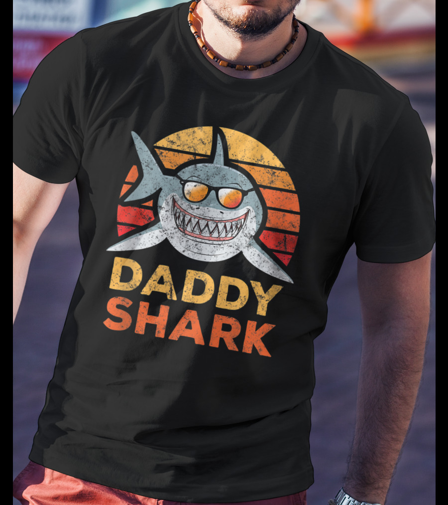 Daddy Shark Tropical Sunset T-Shirt
