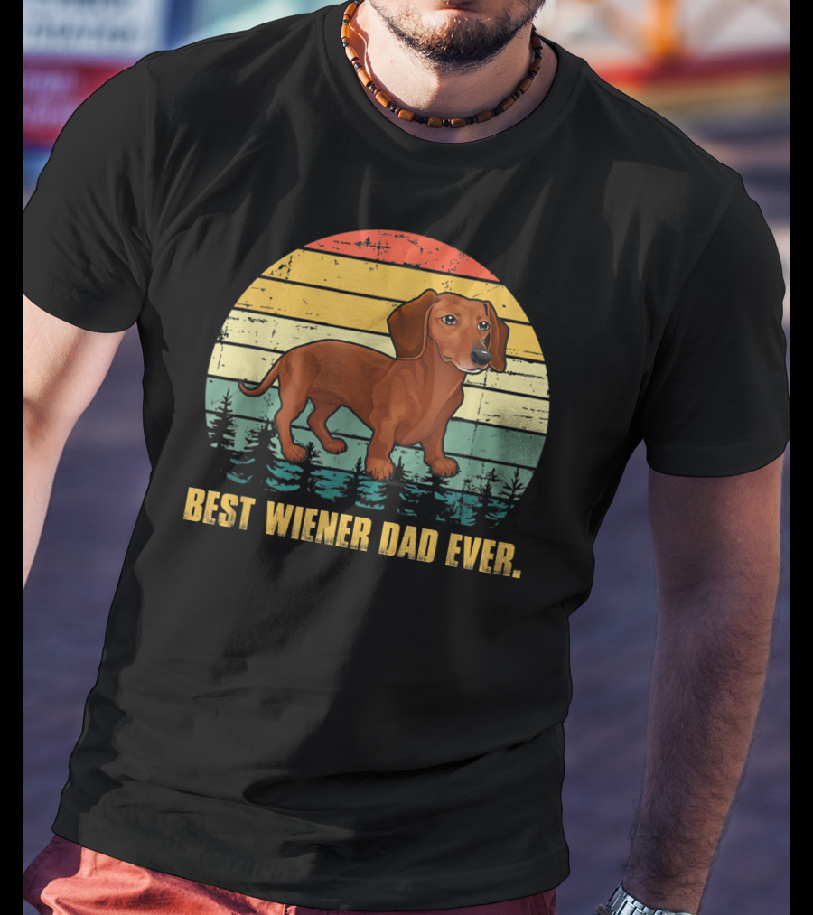 Best Wiener Dad Ever Mens Vintage Dachshund T-Shirt