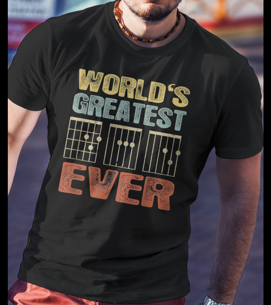World's Greatest Dad Vintage Guitar Chord Ever T-Shirt