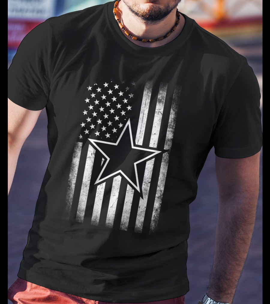 Mens Womens Cowboy Flag Football Dallas Fans American Star T-Shirt