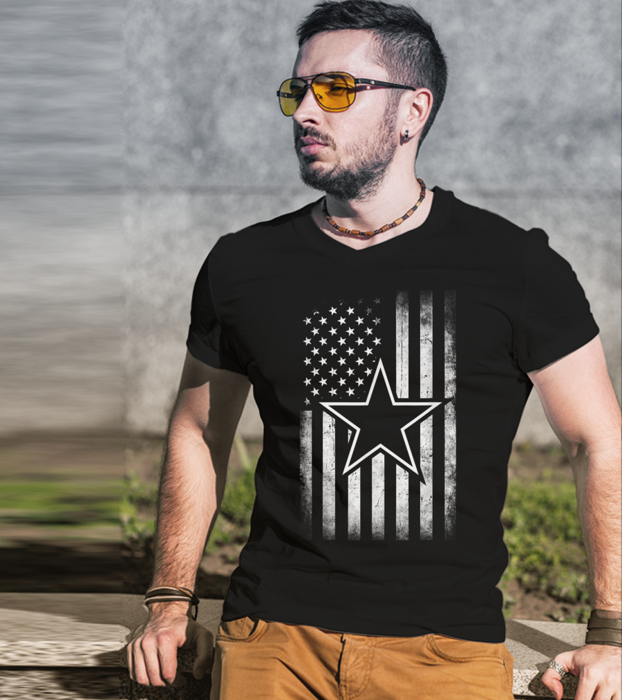 Mens Womens Cowboy Flag Football Dallas Fans American Star T-Shirt