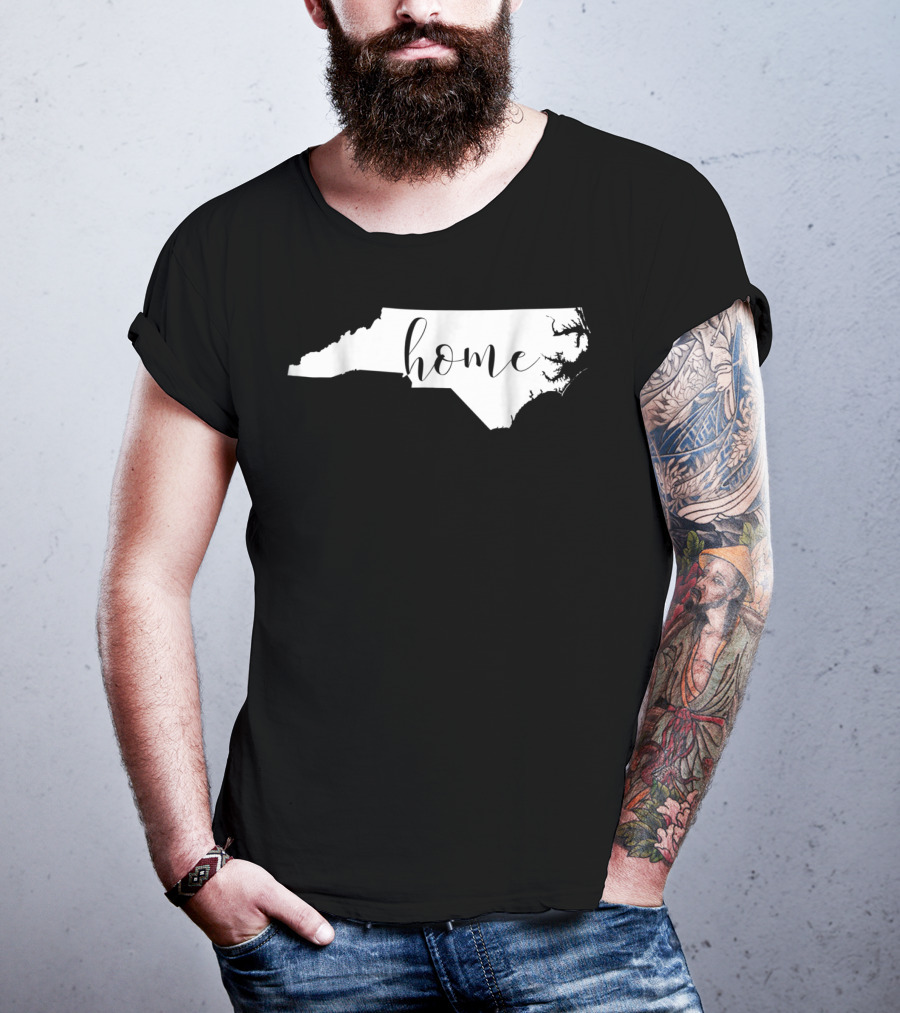 NC HOME North Carolina State Silhouette Home Script Womens Blouse Souther T-Shirt