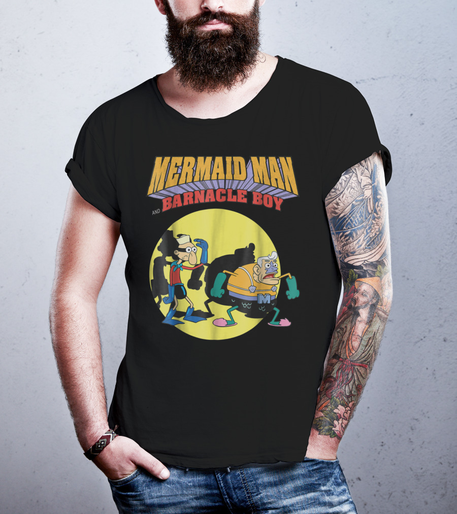 Mermaid Man And Barnacle Boy Nickelodeon Spongebob SquarePants Vintage Comic T-Shirt