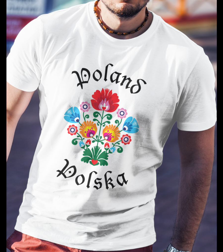 POLAND Folk Flowers WYCINANKI Polska Polish Fest Floral T-Shirt