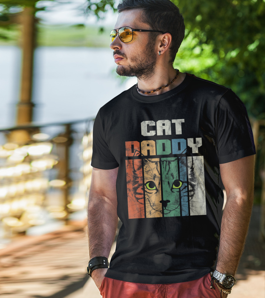 Retro Cat Daddy Cool Kitten Lover T-Shirt