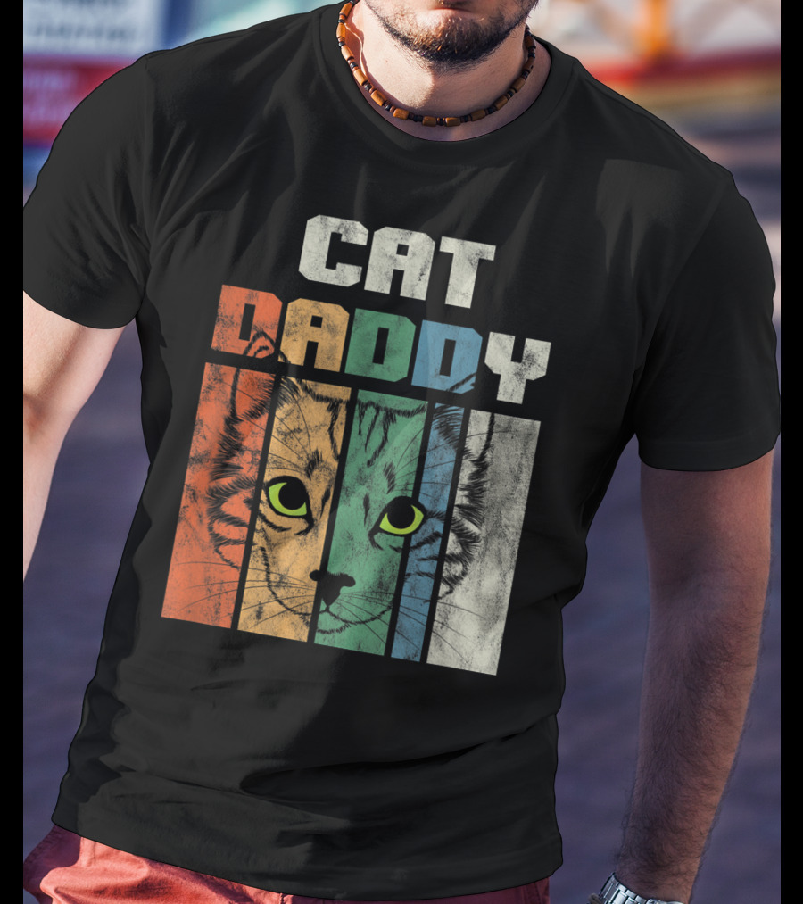 Retro Cat Daddy Cool Kitten Lover T-Shirt