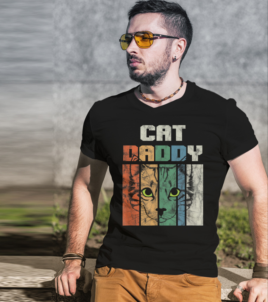 Retro Cat Daddy Cool Kitten Lover T-Shirt