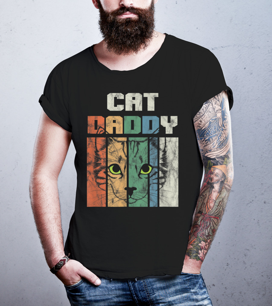 Retro Cat Daddy Cool Kitten Lover T-Shirt