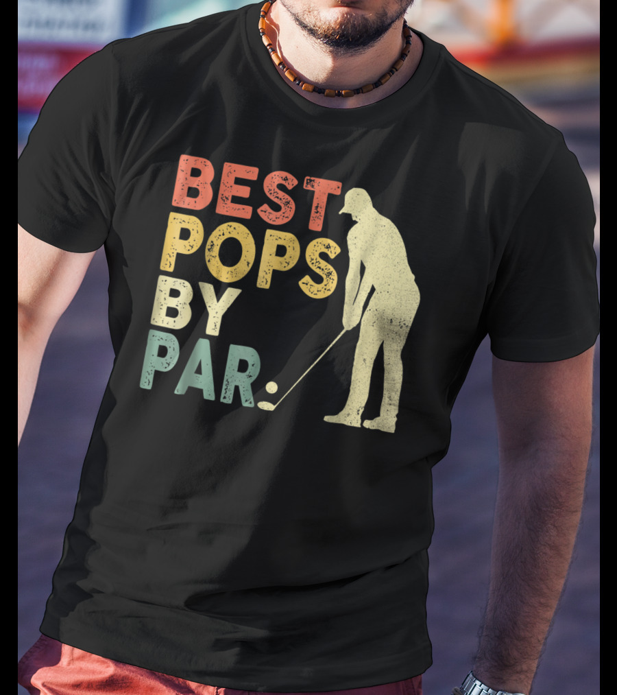 Best Pops By Par Golf Retro Vintage Golfer T-Shirt