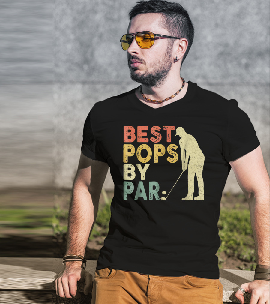 Best Pops By Par Golf Retro Vintage Golfer T-Shirt
