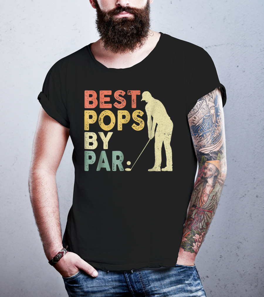 Best Pops By Par Golf Retro Vintage Golfer T-Shirt