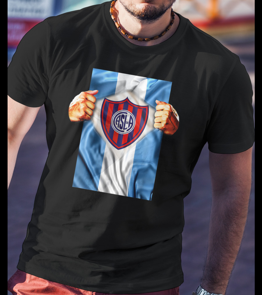 San Lorenzo Heartbeat ASL De Football Soccer Fans Logo Emblem T-Shirt