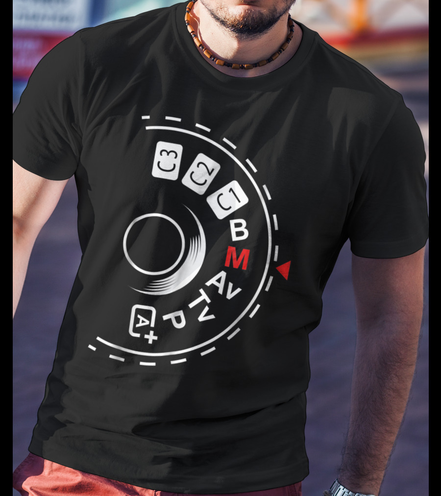 Photography Mode Dial B A M Av Tv P Iconography For Manual Shoot Enthusiasts T-Shirt