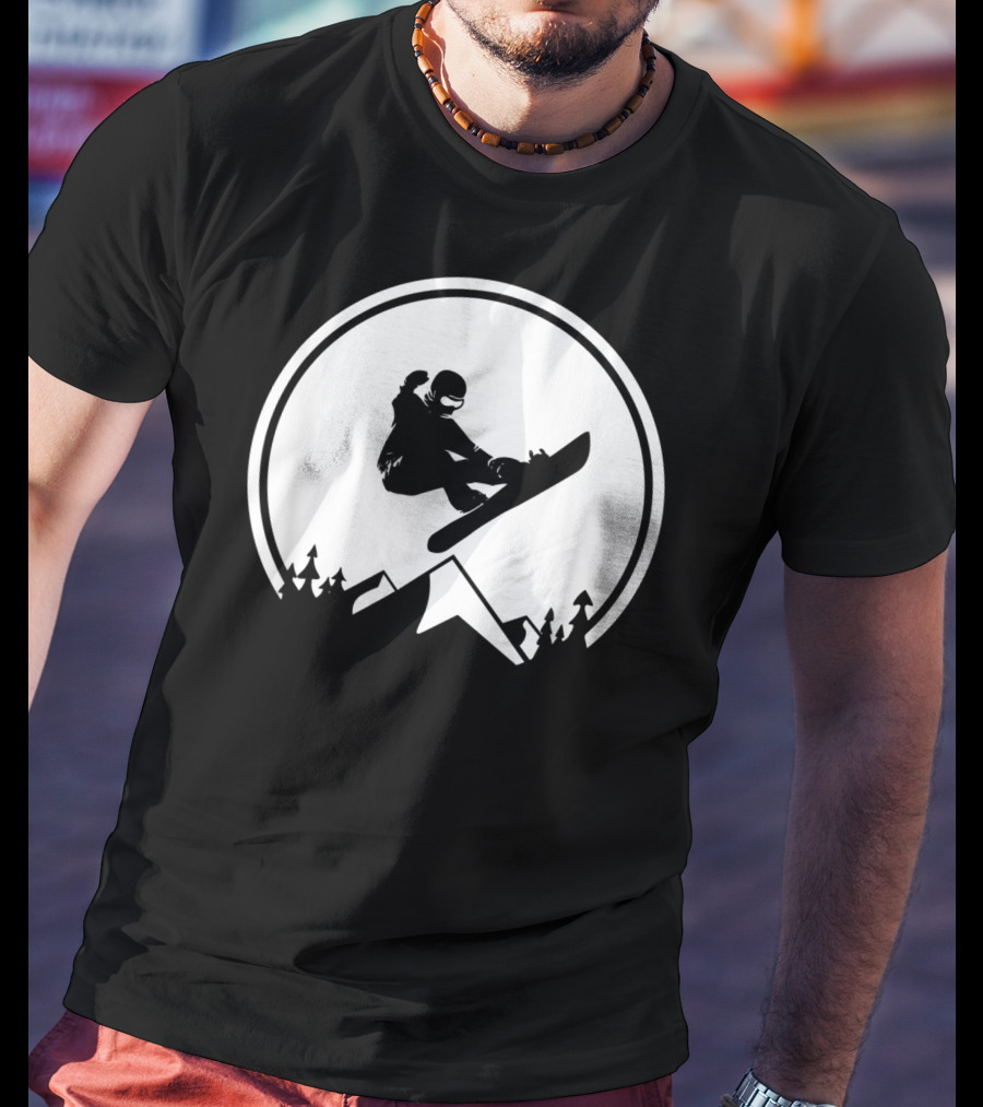 Snowboard Snowboarding Big Air Silhouette Mountain Jump T-Shirt