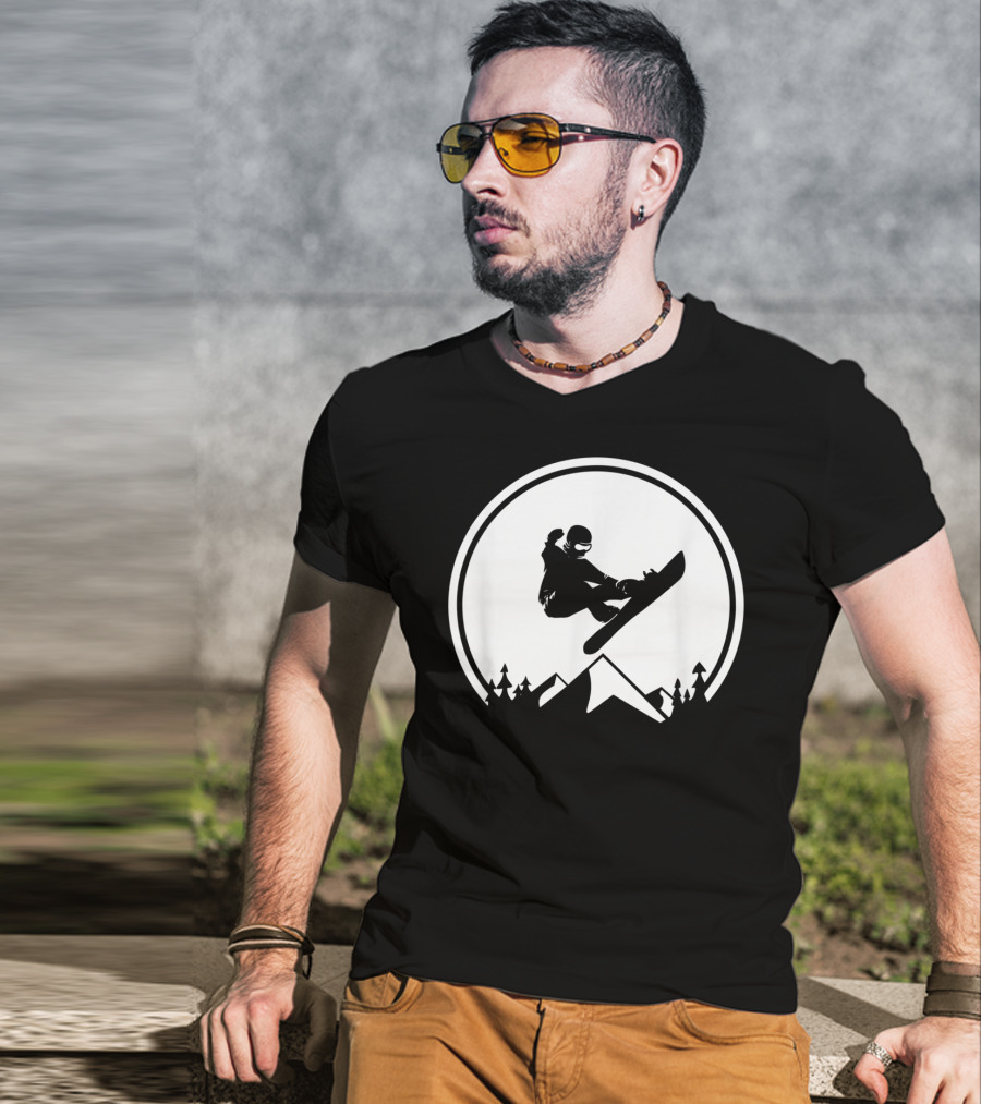 Snowboard Snowboarding Big Air Silhouette Mountain Jump T-Shirt
