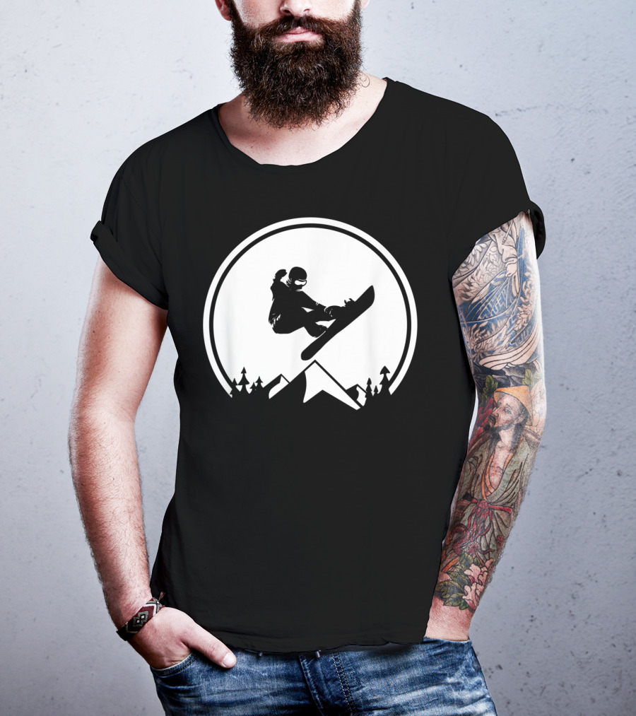 Snowboard Snowboarding Big Air Silhouette Mountain Jump T-Shirt