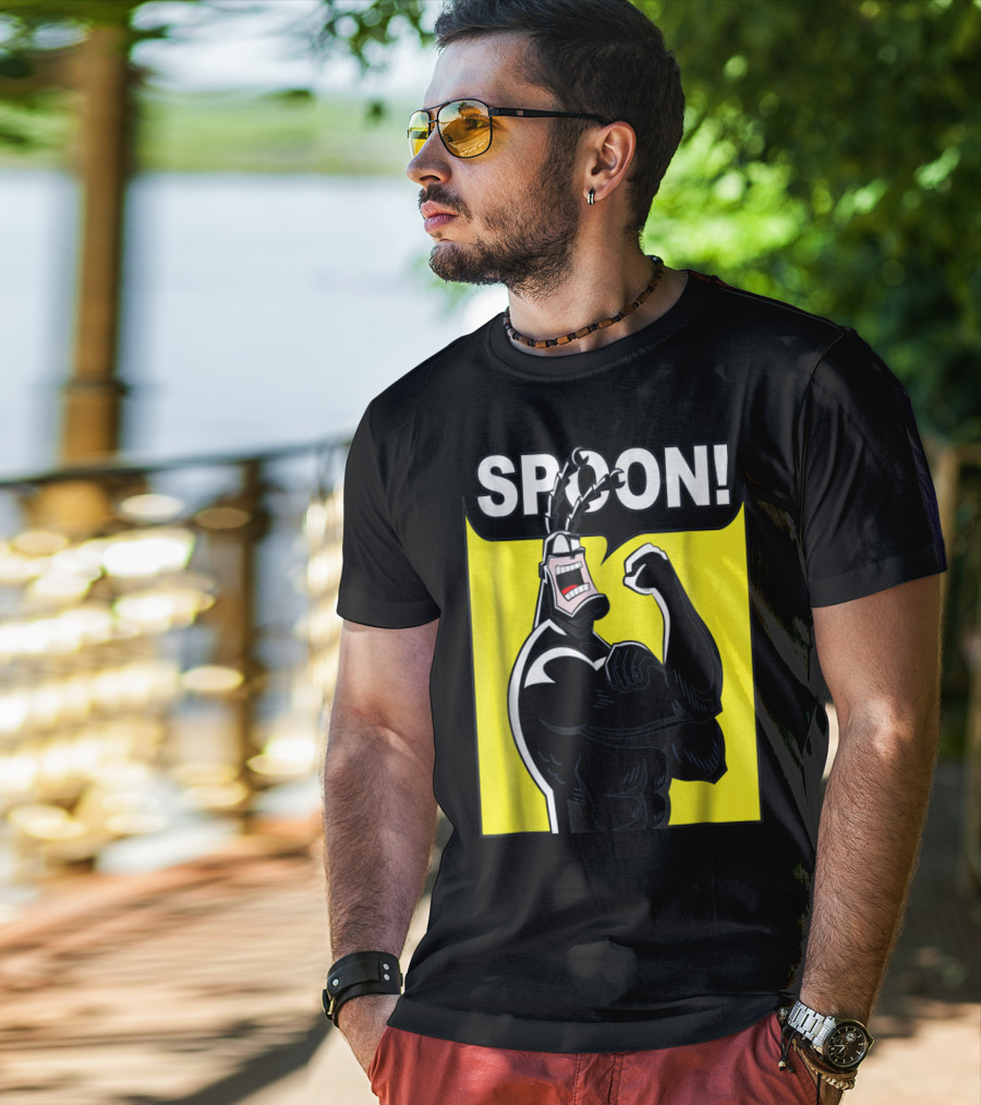 SPOON Tick Character Shouting Classic Comic T-Shirt