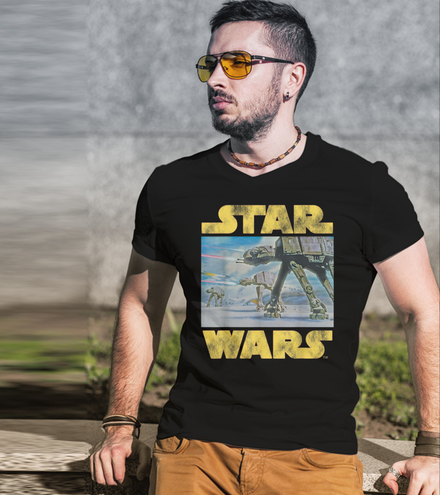Star Wars Vintage Imperial AT-AT Battle Of Hoth Scene T-Shirt
