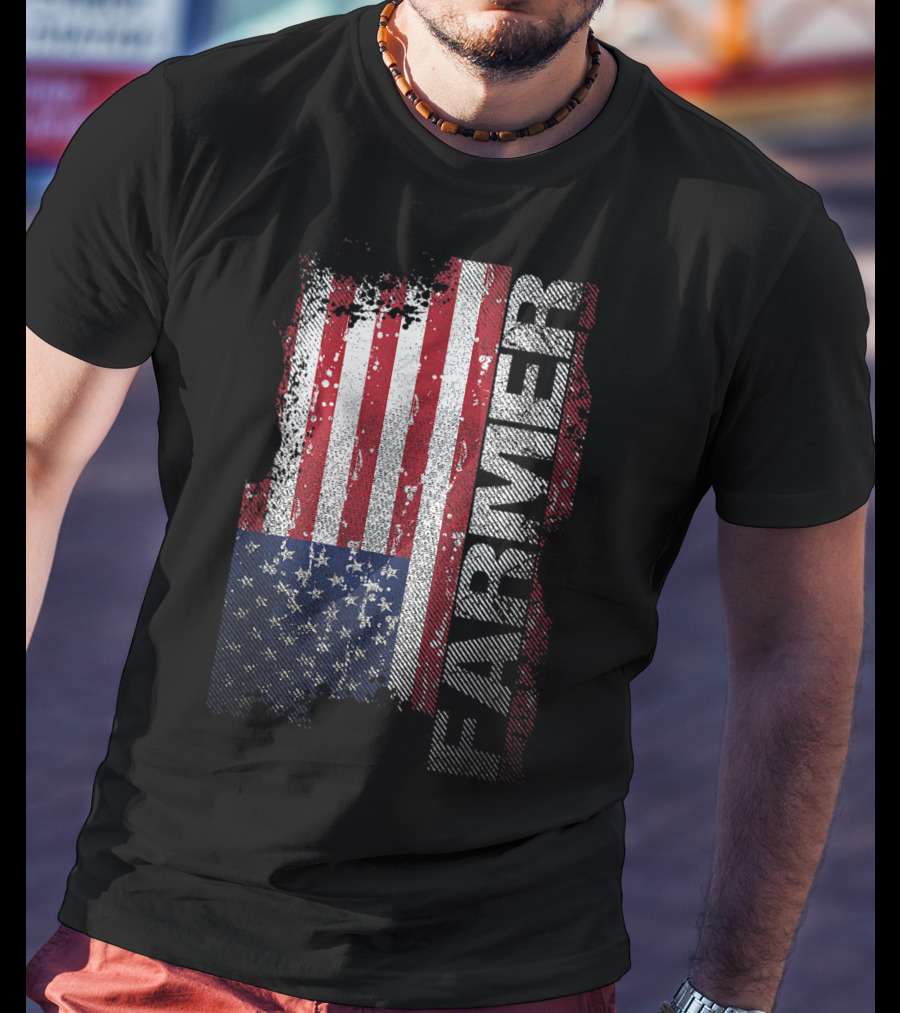 USA Flag Farmer American Farmers T-Shirt