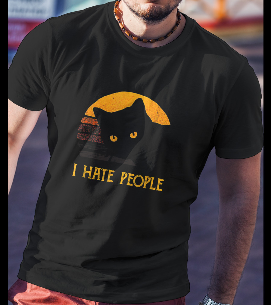 Vintage I Hate People Cat T-Shirt