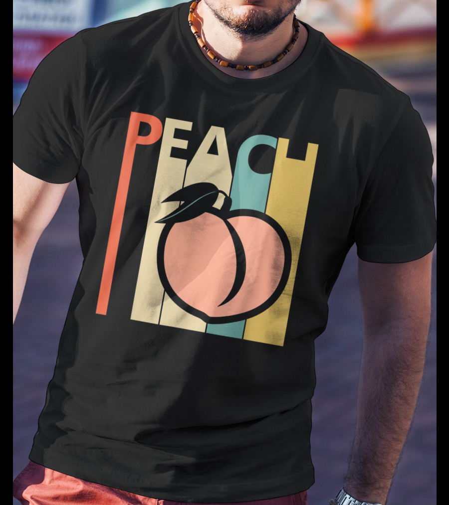 Vintage Peach Retro Fruit Emoji Peach T-Shirt