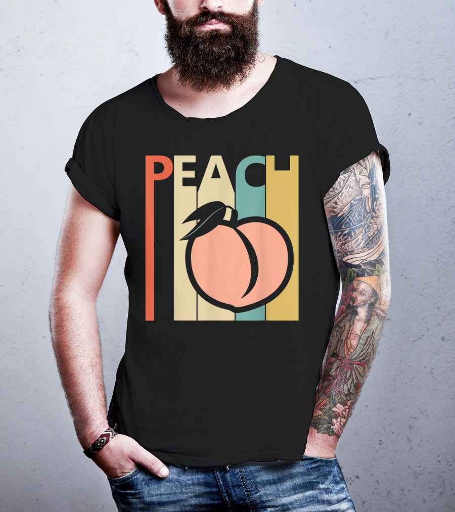 Vintage Peach Retro Fruit Emoji Peach T-Shirt