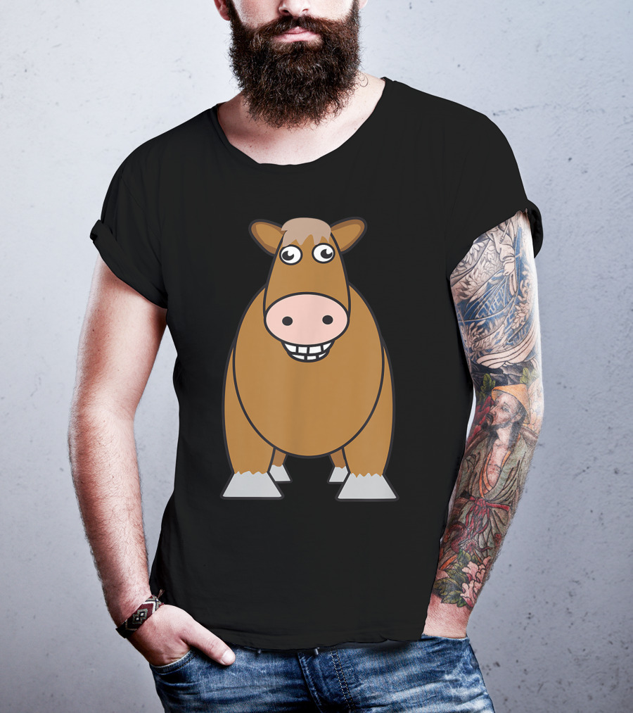 Goofy Cartoon Horse With Big Eyes And Smile T-Shirt