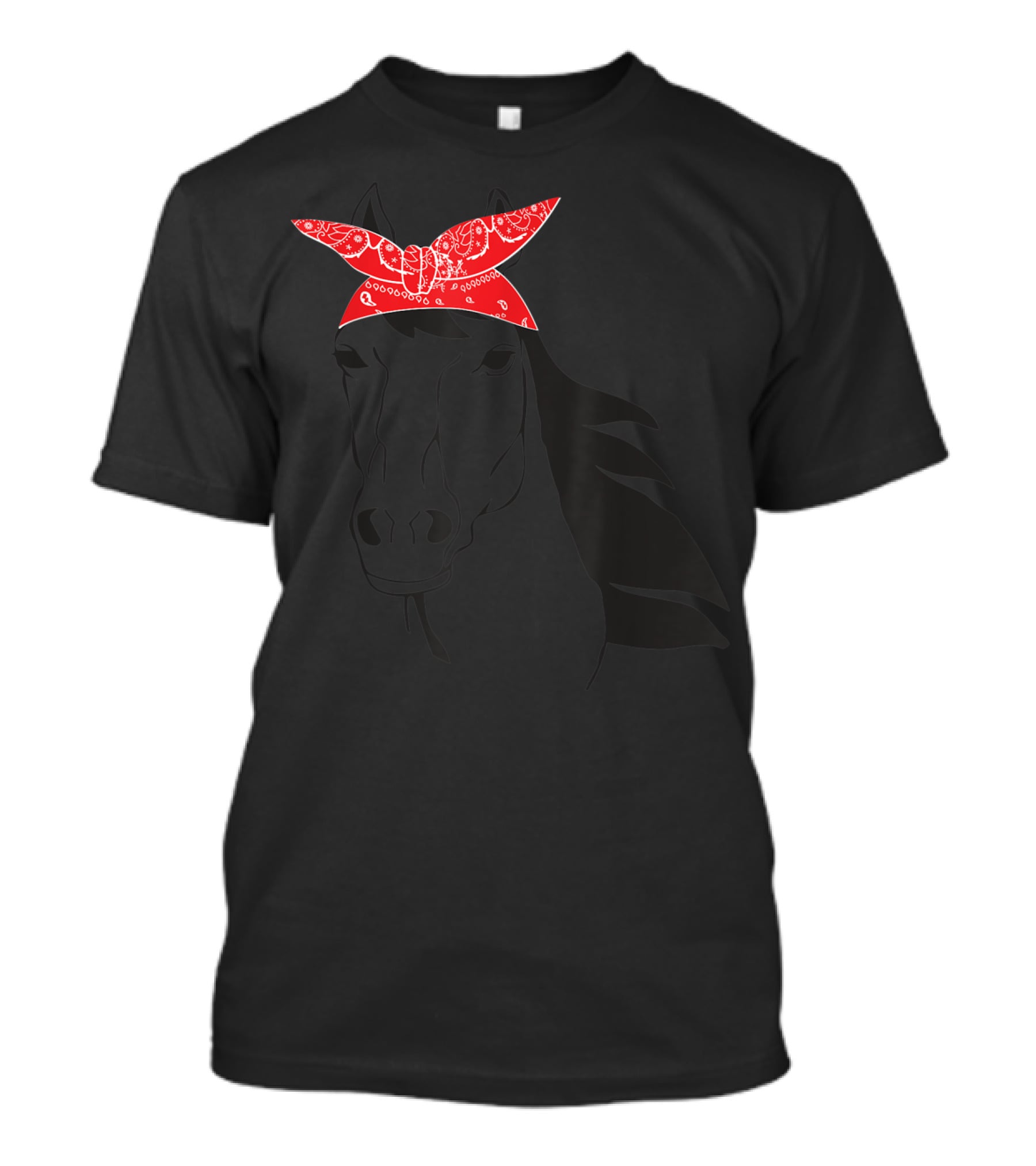 Funny Horse Lover Cowgirl Western Bandanna Red Bandana T-Shirt