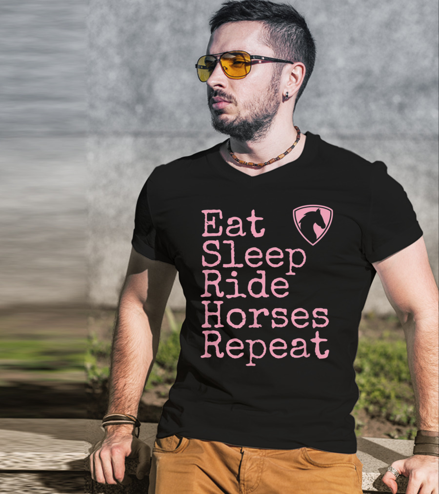 Eat Sleep Ride Horses Repeat Funny Horse Lover T-Shirt