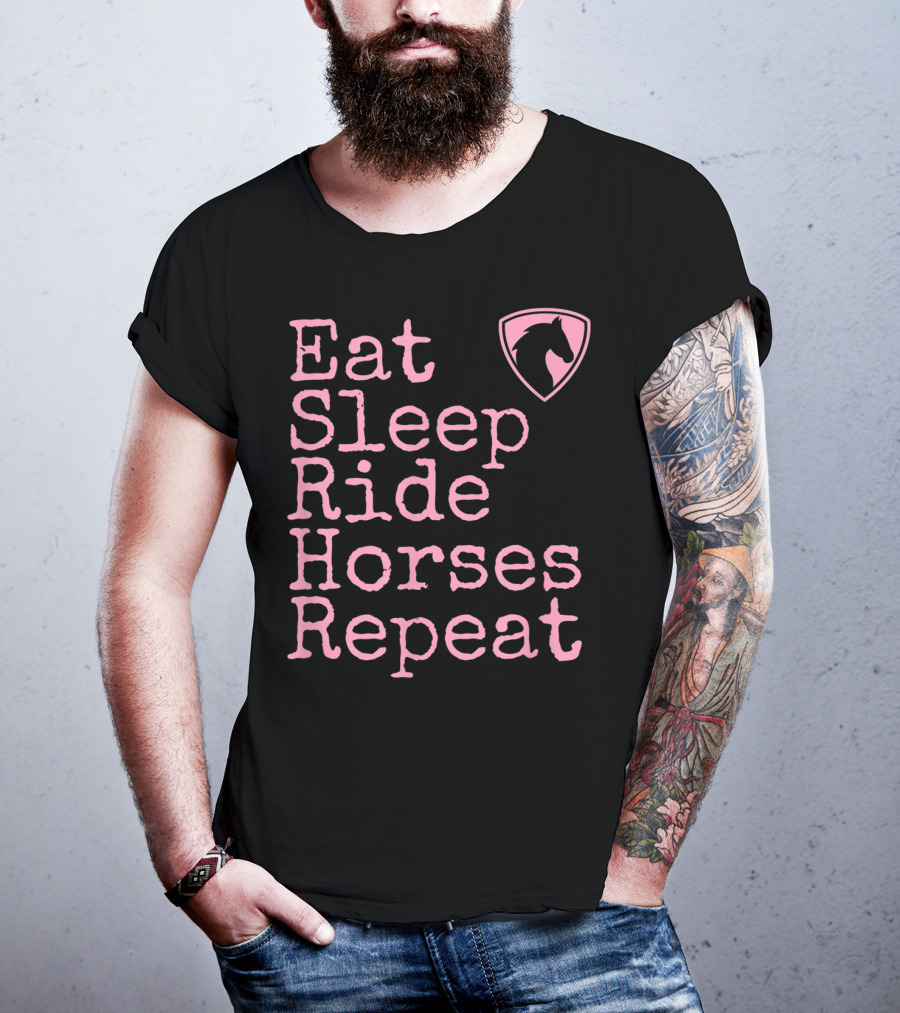 Eat Sleep Ride Horses Repeat Funny Horse Lover T-Shirt