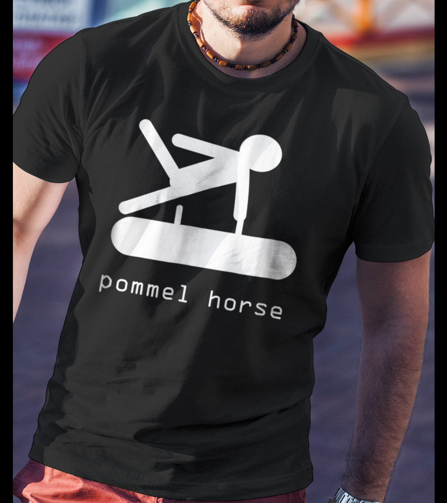 Gipsys Men Gymnastics Pommel Horse Event Stick Figure T-Shirt