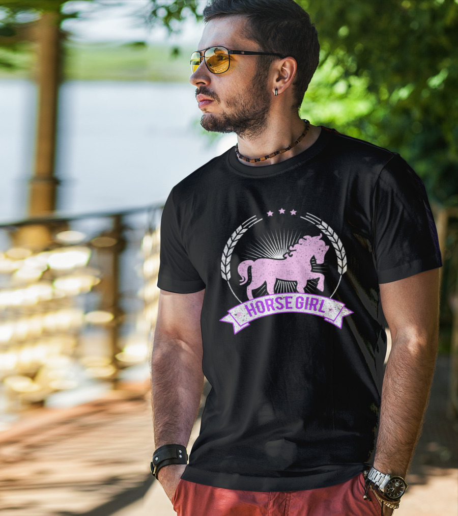Horse Girl Equitation Riding Horse Lovers Emblem T-Shirt