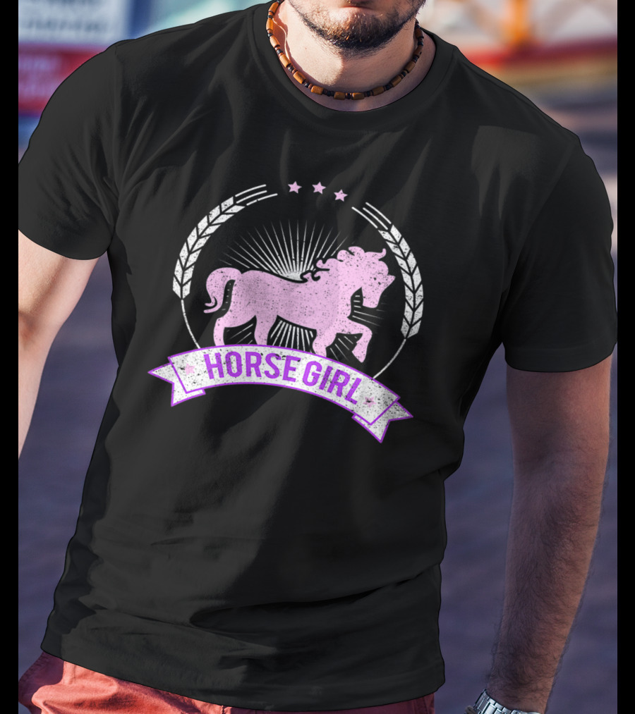 Horse Girl Equitation Riding Horse Lovers Emblem T-Shirt