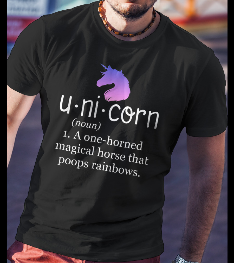 Funny Unicorn Definition Noun Magical Horse Poops Rainbows T-Shirt