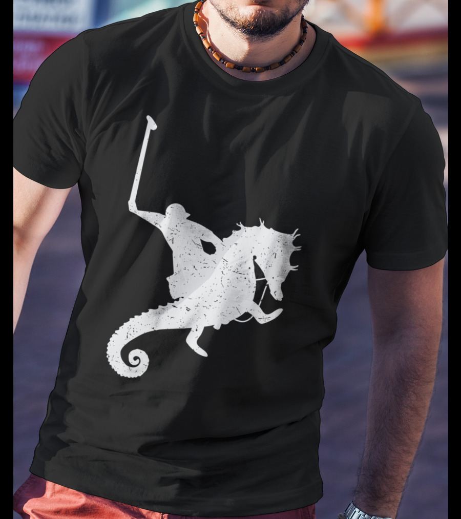 Funny Cute Water Polo Sea Horse Rider T-Shirt