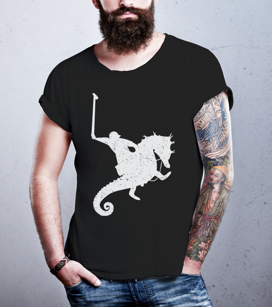 Funny Cute Water Polo Sea Horse Rider T-Shirt