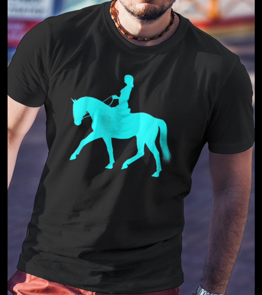 Girl Riding Horse Light Blue T-Shirt