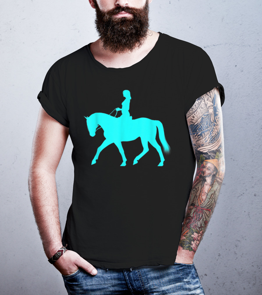 Girl Riding Horse Light Blue T-Shirt