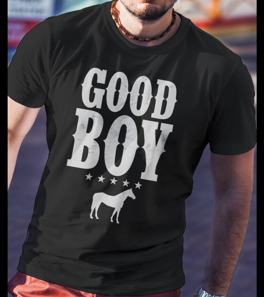 Good Boy Horse Lovers Funny Cowboy Gaming Stars T-Shirt