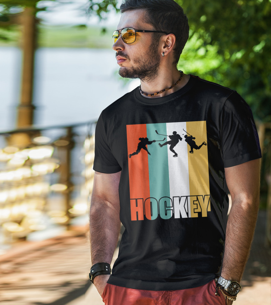 Vintage Ice Hockey Silhouette Classic Fan T-Shirt