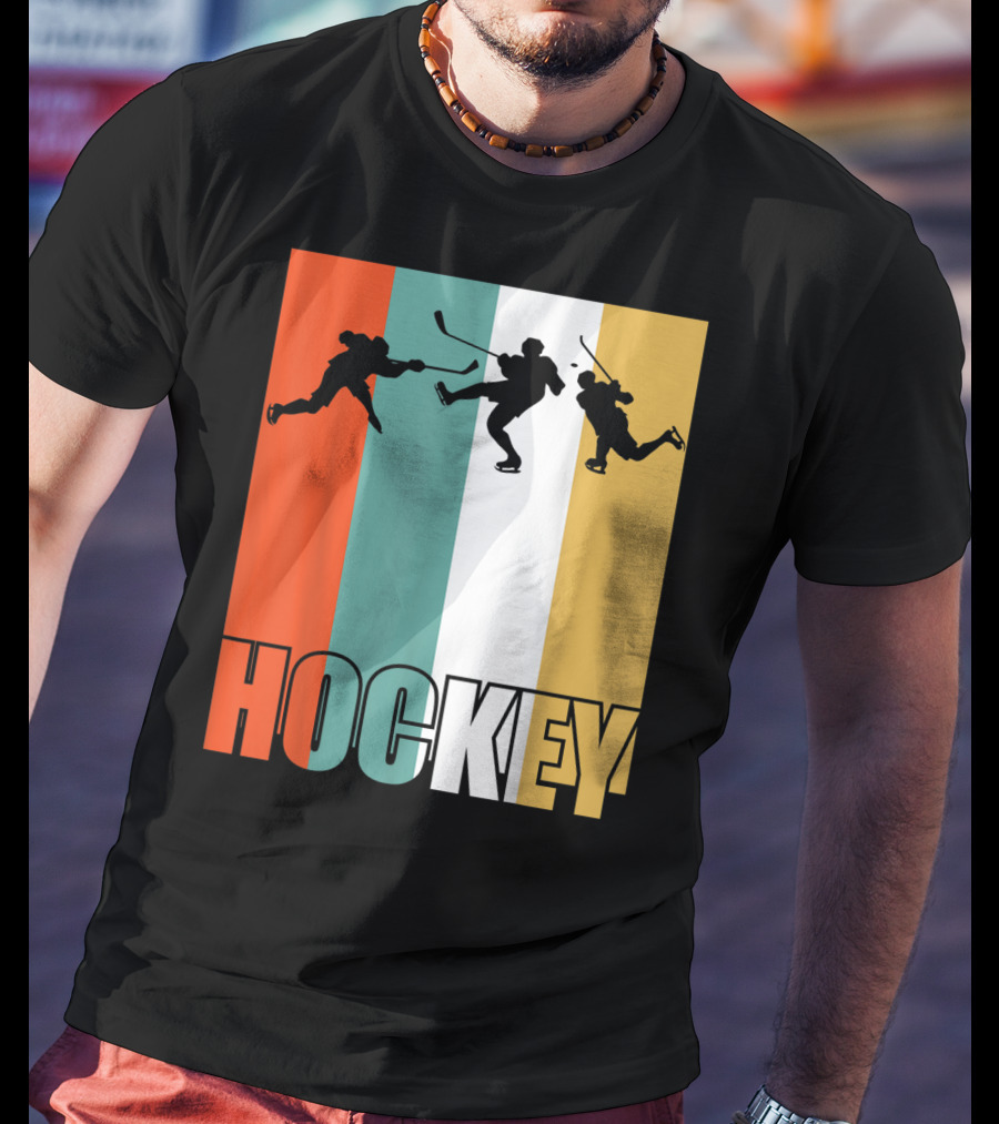 Vintage Ice Hockey Silhouette Classic Fan T-Shirt