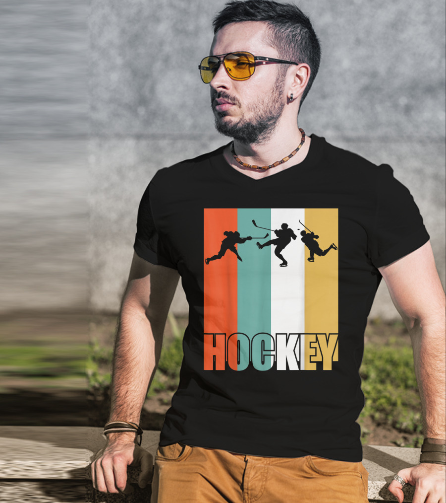 Vintage Ice Hockey Silhouette Classic Fan T-Shirt